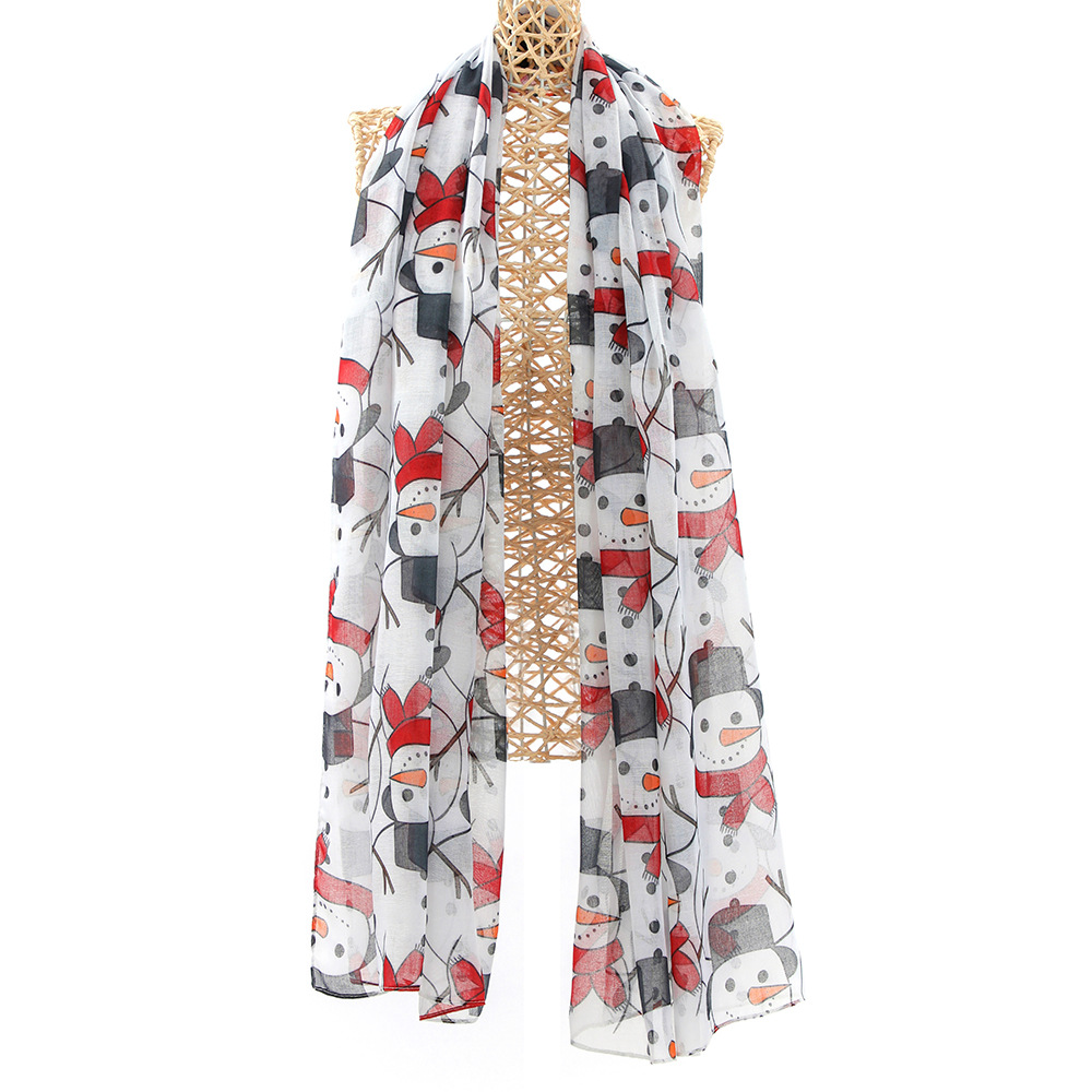 秋冬围巾 圣诞礼物雪人围巾 女百搭保暖加长ins学生可爱亲肤围脖