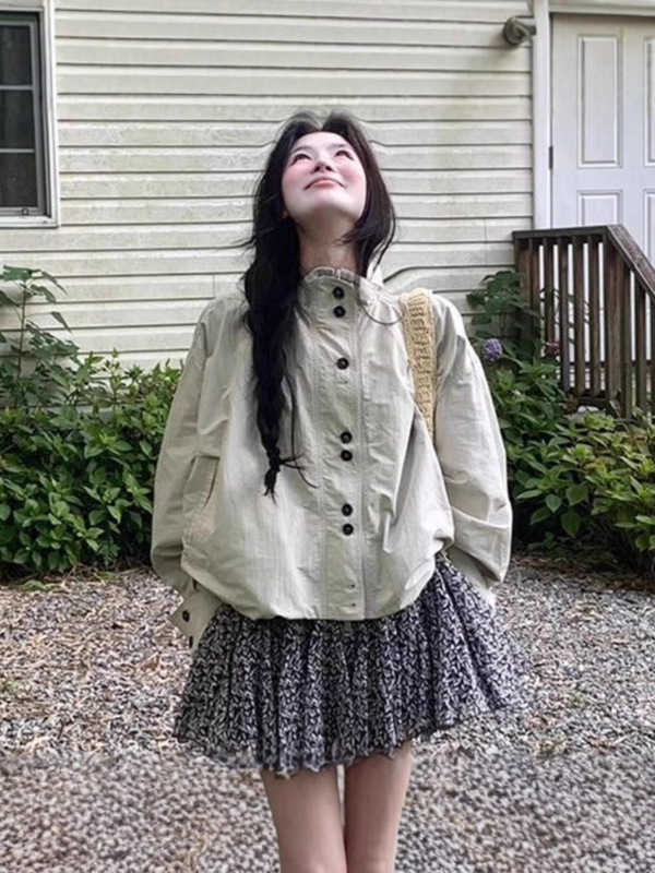 短款风衣外套女2025秋季新款小个子巨好看薄款韩系宽松气质设计感|undefined