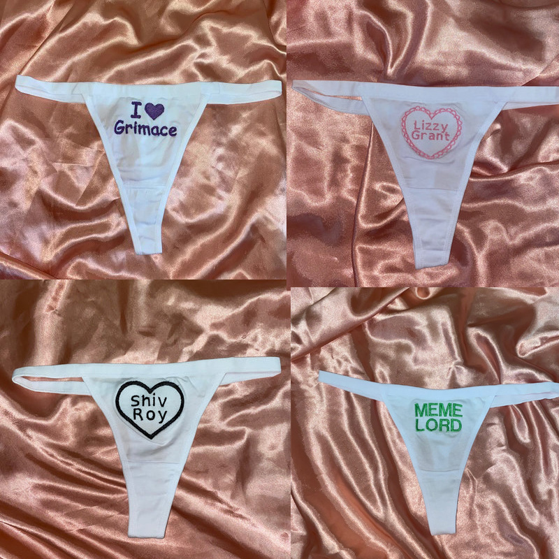 Y2K Cross-border Letter Embroidered Low-waisted Women's Underwear Simple Sexy Out-of-band Girls' Gongs