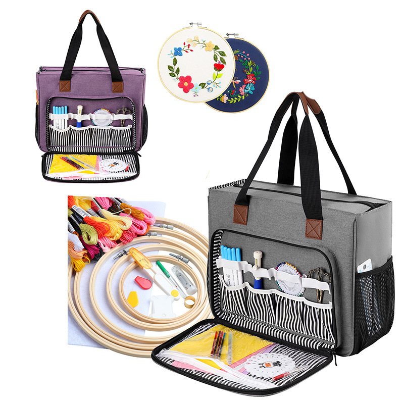 Amazon Thickened Oxford Embroidery Storage Bag Multi-functional Storage Bag Large Capacity Embroidery Thread Storage Bag