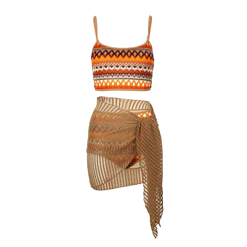 GraceChic GraceChic 2025 Women's High-End New Bikini Beach Vacation Sexy Three-Piece Set High-Waist Stunning Two-Piece Swimsuit_voghion.com