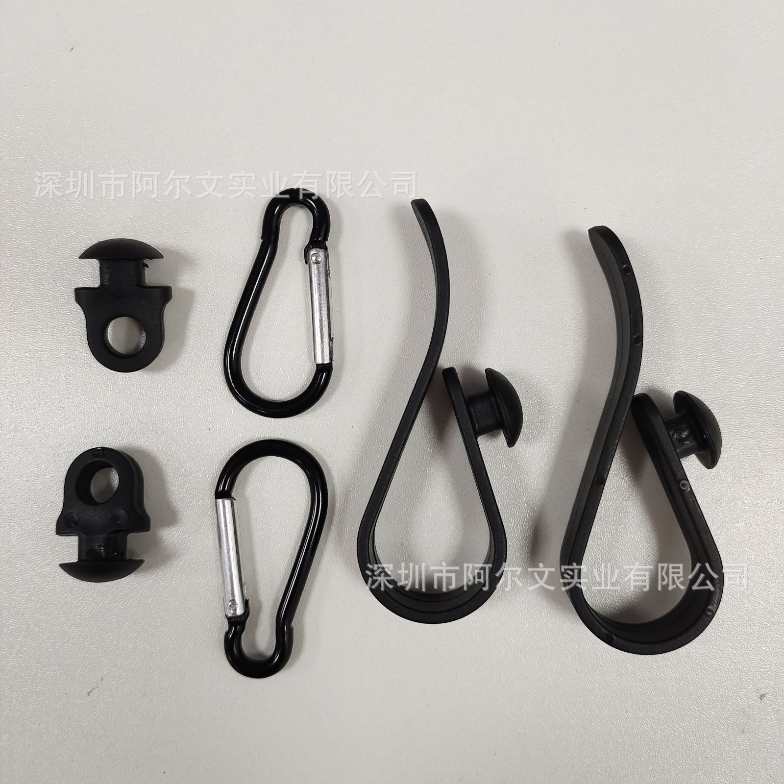 블랙: 후크 2개 + 버섯 버클 2개 + 카라비너 2개