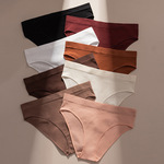 跨境无缝螺纹透气高弹纯棉裆女士内裤低腰大码性感包臀舒适三角裤