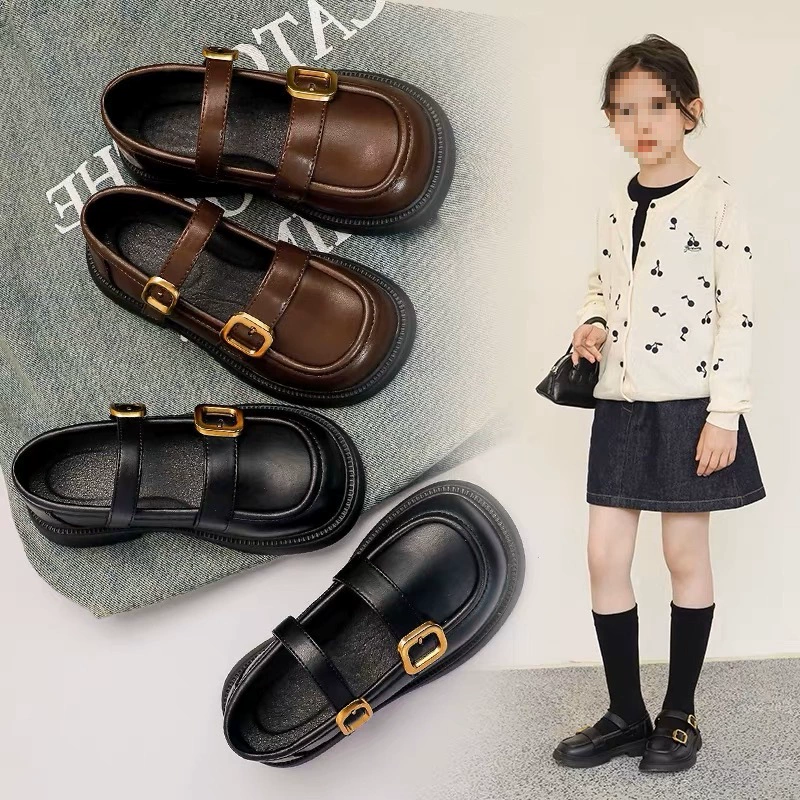 Lofu обувь для девочек 2025 лето новая детская дышащая одиночная обувь мягкая подошва легкая обувь принцессы корейская кожаная обувь для девочек