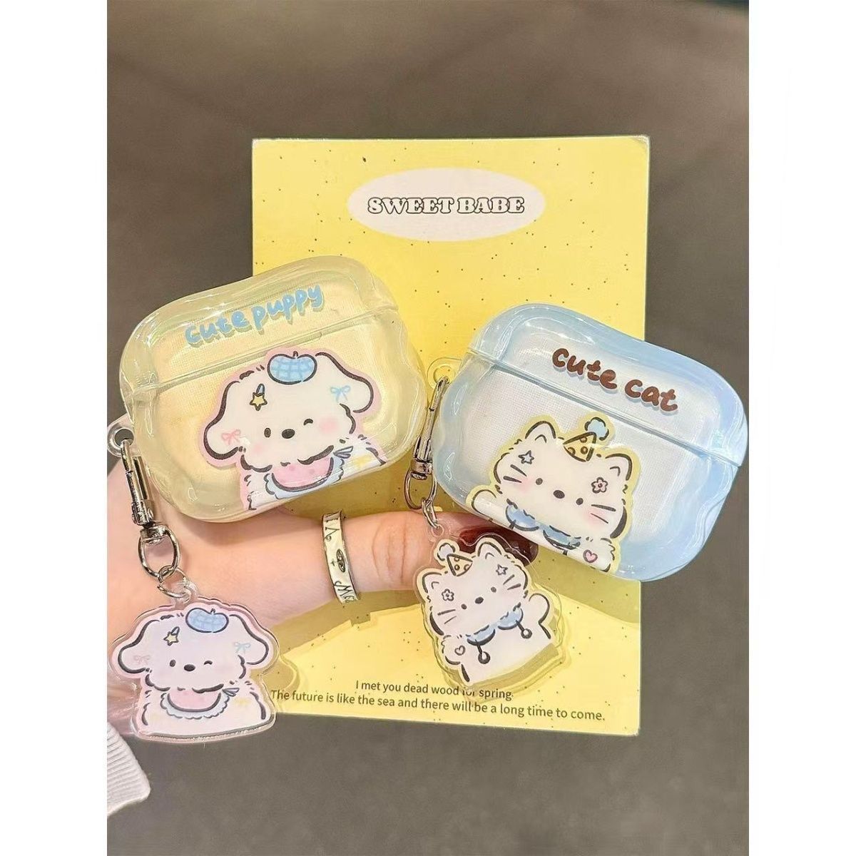 Cute servilletas gatito cachorro para airpods4 generación auriculares airpodspro3 bluetooth cubierta 5