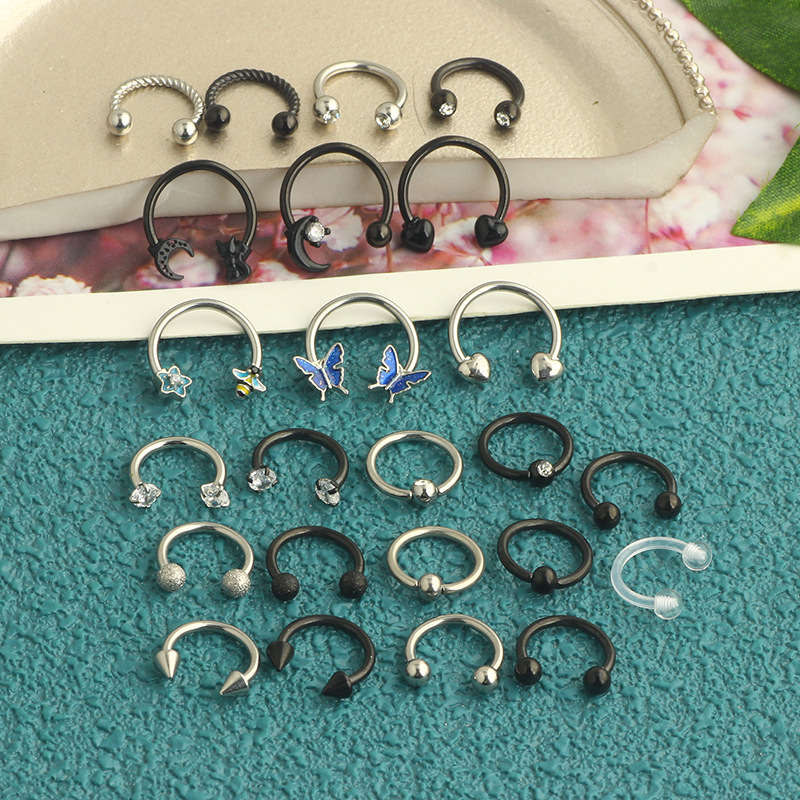 Labret piercing jewelry detail image