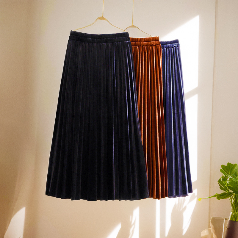 130-320 catties large size women's pleated skirt 2024 spring and autumn new fat sister sexy canary A-line skirt