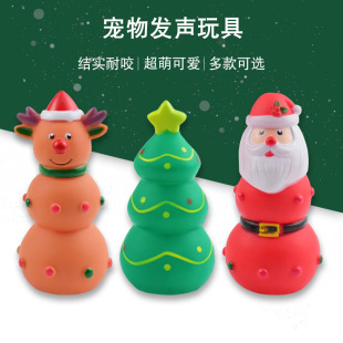 New Christmas Enamel Toy Christmas Tree Christmas Elk Resistant to Chewing and Molaring Pet Sounding Toy Cross-Border Hot Model