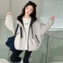 连帽撞色宽松女童夹克