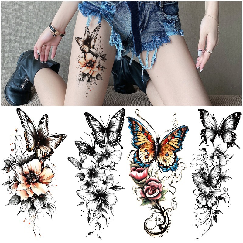 Emmy New Arrival Big Butterfly Color Animal Wolf Lion Simulation Tattoo Disposable Water Transfer Waterproof Tattoo Sticker Emmy New Arrival Big Butterfly Color Animal Wolf Lion Simulation Tattoo Disposable Water Transfer Waterproof Tattoo Sticker