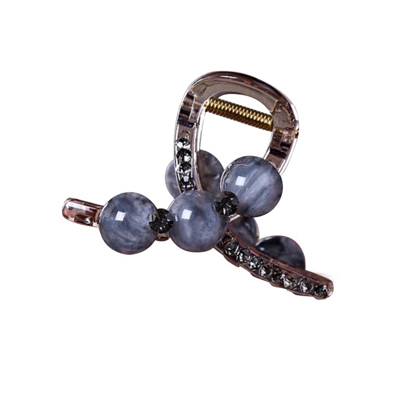 髪の量が少ない人向けのミディアムサイズのグリッパー、高級パールラインストーンヘアピン、後頭部ヘアピン、シャーククリップヘッドドレス