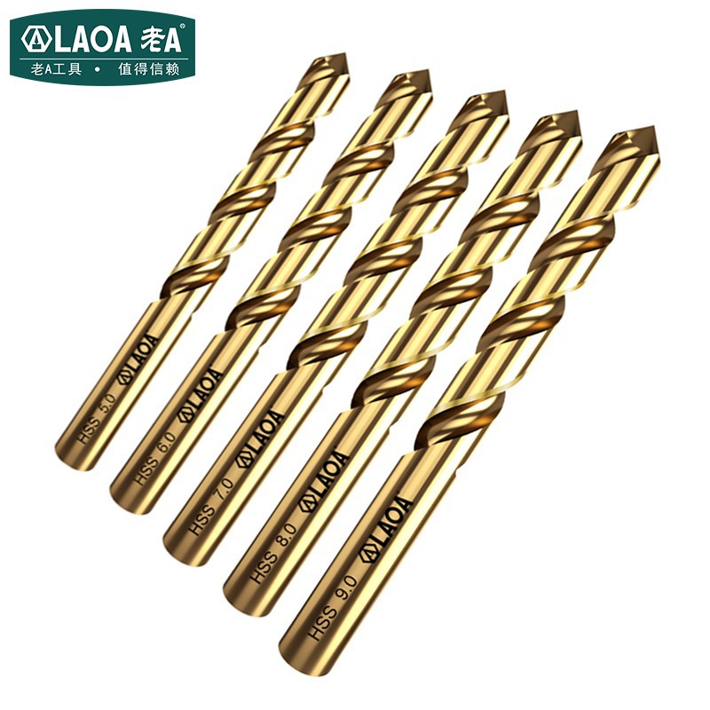 老A LA162011 磨制含钴不锈钢钻头 麻花钻 金属钻头5.0mm 5支装