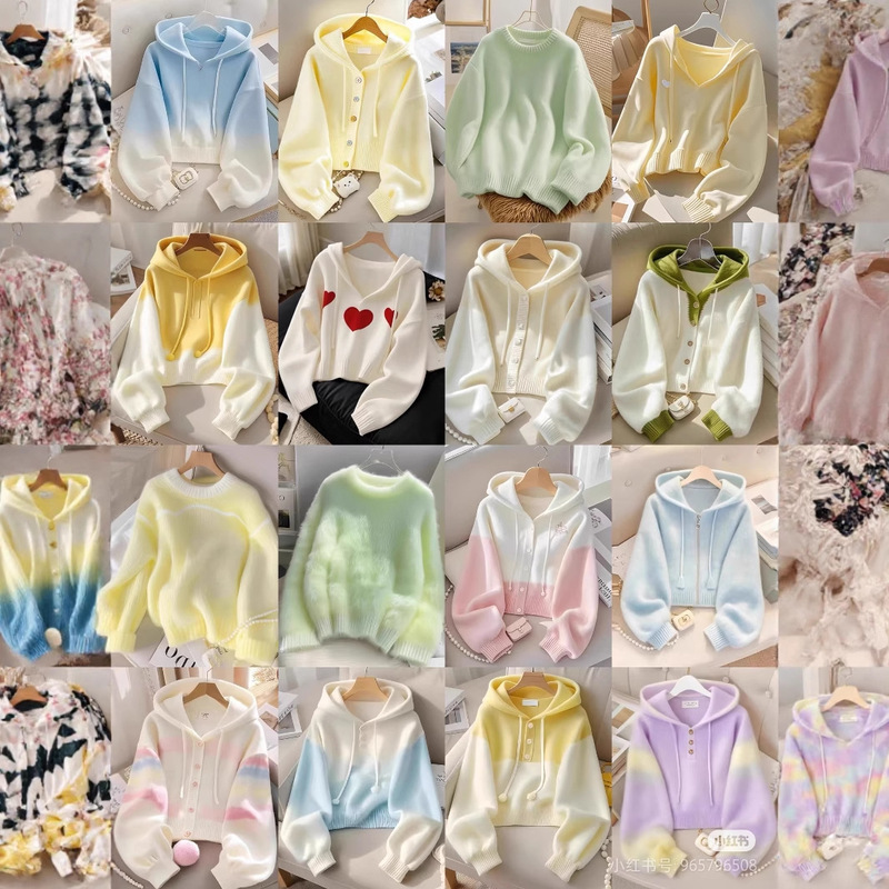 13ラインの秋冬服、新作の新鮮で甘いキャンディースウェットシャツ、韓国風ジャケット、ブランド婦人服卸売供給|undefined