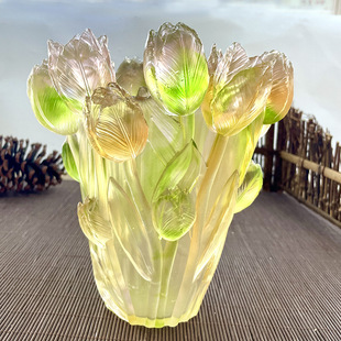 High-grade Glazed Tulip Vase Art Decoration High-grade Living Room Flower Arrange New House Decoration Gift