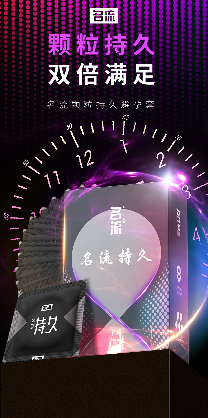 Ultra-Thin Condoms with Particles, 2-Piece Pack, Long-Lasting Fit — detail image 11