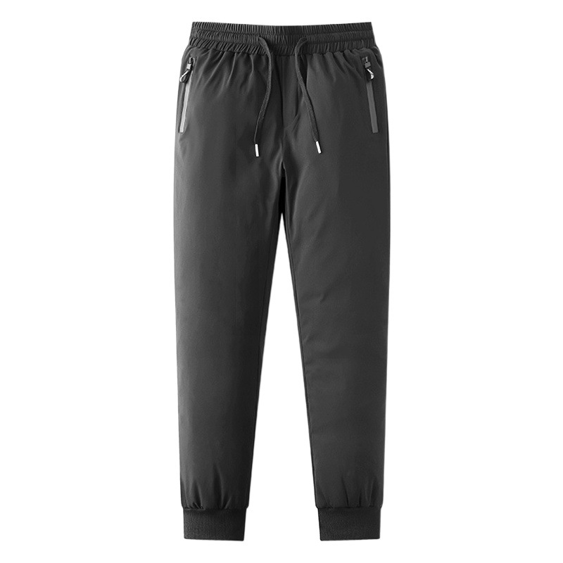 Men's down Pants for Outer Wear for Middle-Aged and Elderly People, Thickeneded Warm Duck down Windproof Straight Loose Large Size Windproof Sports Cotton Pants