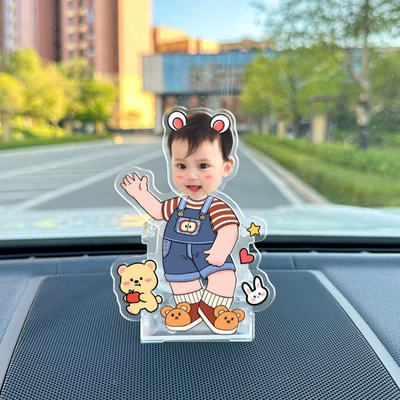 couple jewelry acrylic creative, Car ornaments - vehicle-mounted-solar-battery-dual-use-model-single-person-shaking-head-f60-model