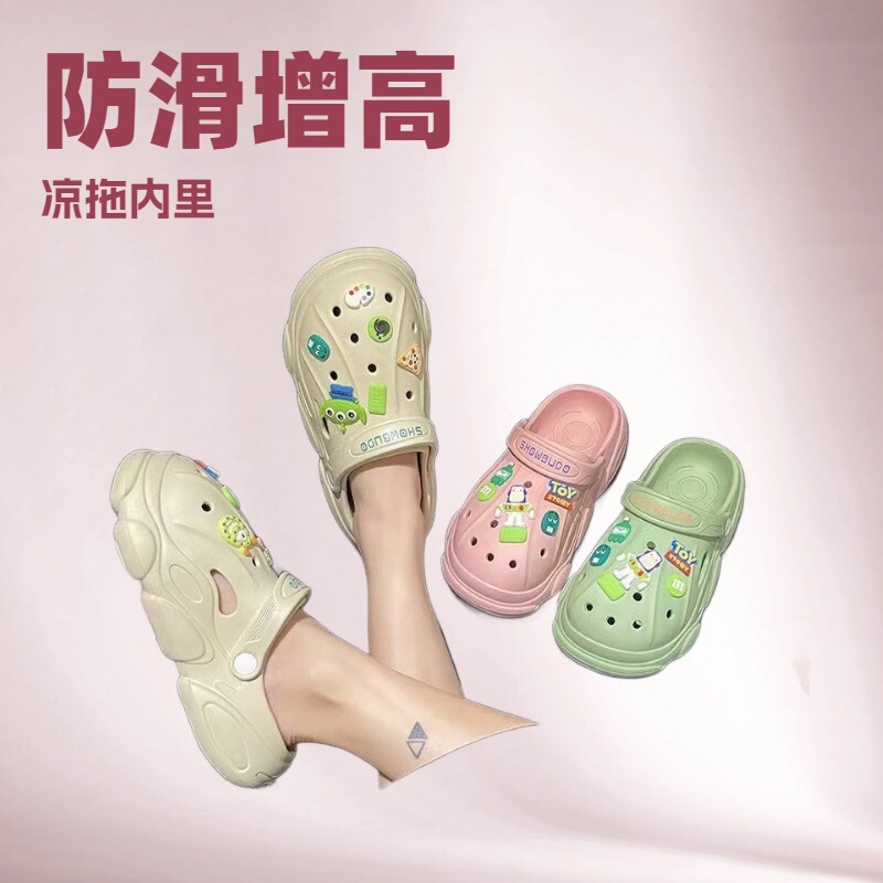 Hole Shoes Women's Outwear Korean Style Cartoon Summer Two-Wear Beach Toe Thick Slippers Couple's Sandals and Slippers for Men Hole Shoes Women's Outwear Korean Style Cartoon Summer Two-Wear Beach Toe Thick Slippers Couple's Sandals and Slippers for Men
