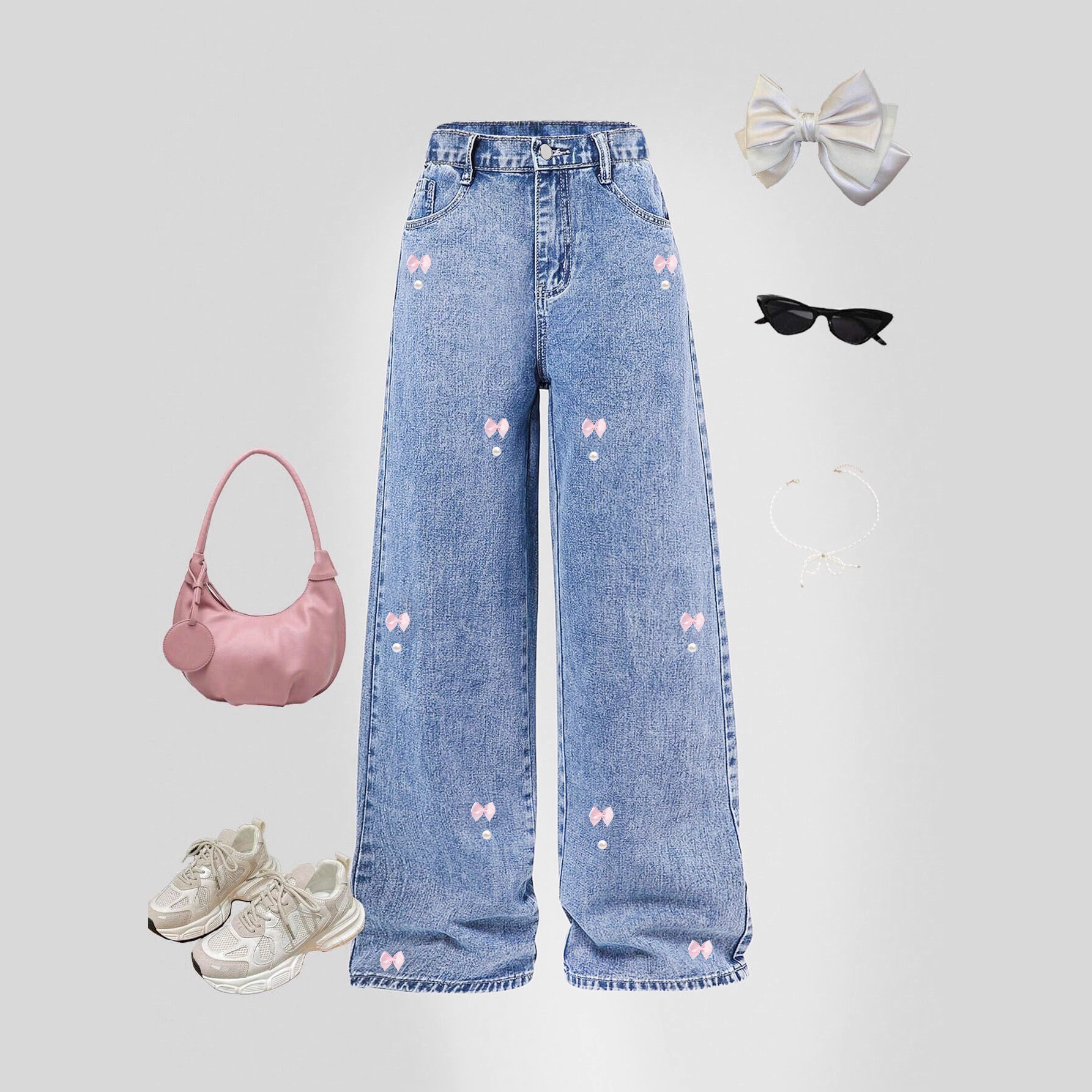​​Retro Washed High Waist Women's Straight Wide Leg Jeans - Loose Fit Denim Pants For Casual & Chic Style​​_ecoleips.com