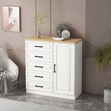五斗柜实木欧式现代收纳柜简约客厅卧室储物柜子带抽屉六斗橱跨境