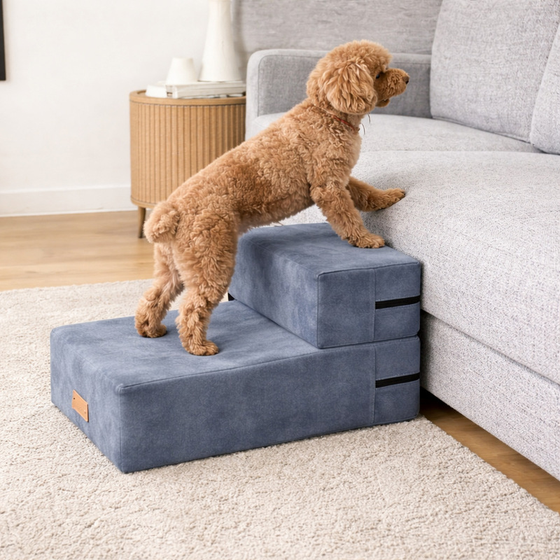 Pet Stairs, Dog Stairs, Bed Steps, Climbing Ladder, Slope, Small Elderly Dog Ladder, Sofa, Non-Slip, Removable and Washable
