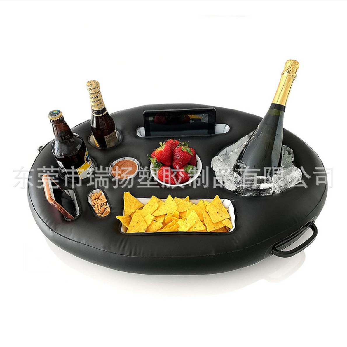 充气杯座加厚环保pvc多功能杯垫水上漂浮饮料充气杯托