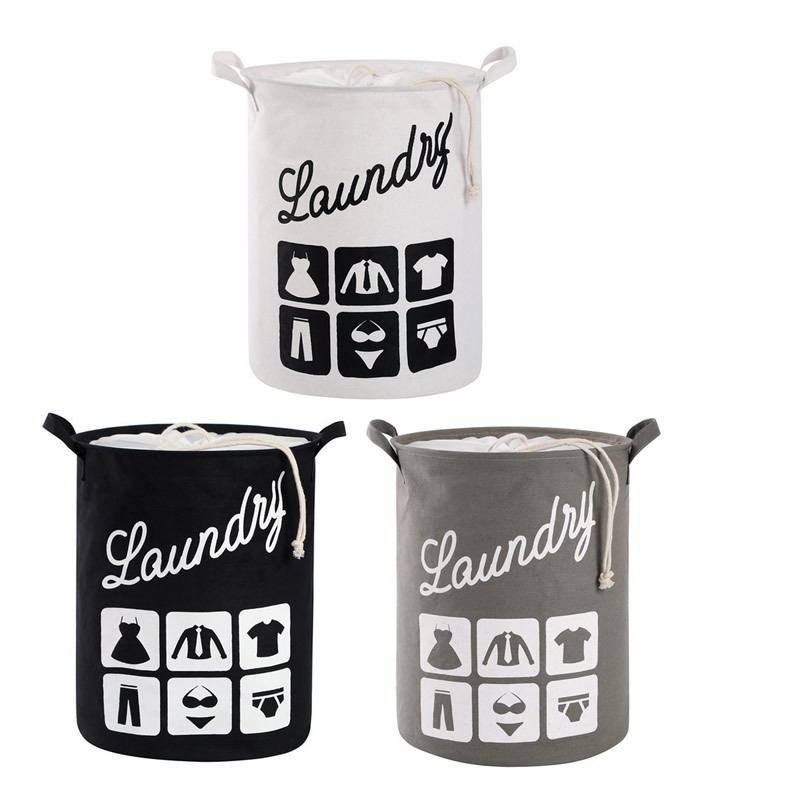 Cotton and linen laundry basket home finishing fabric storage bucket bathroom dirty clothes bucket debris toy storage basket 0998