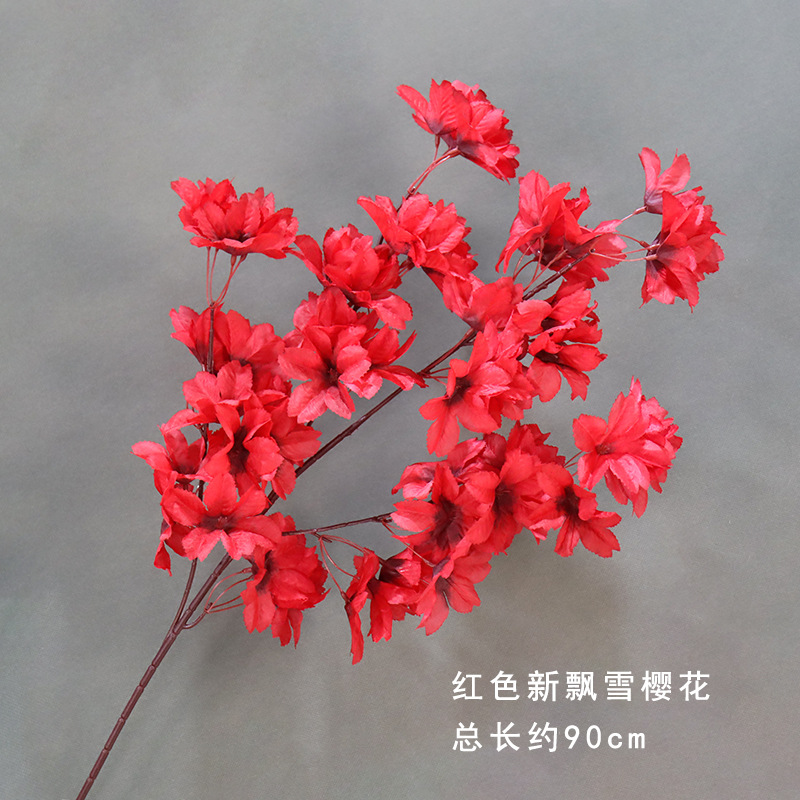 새로운 빨간 눈 벚꽃의 가지