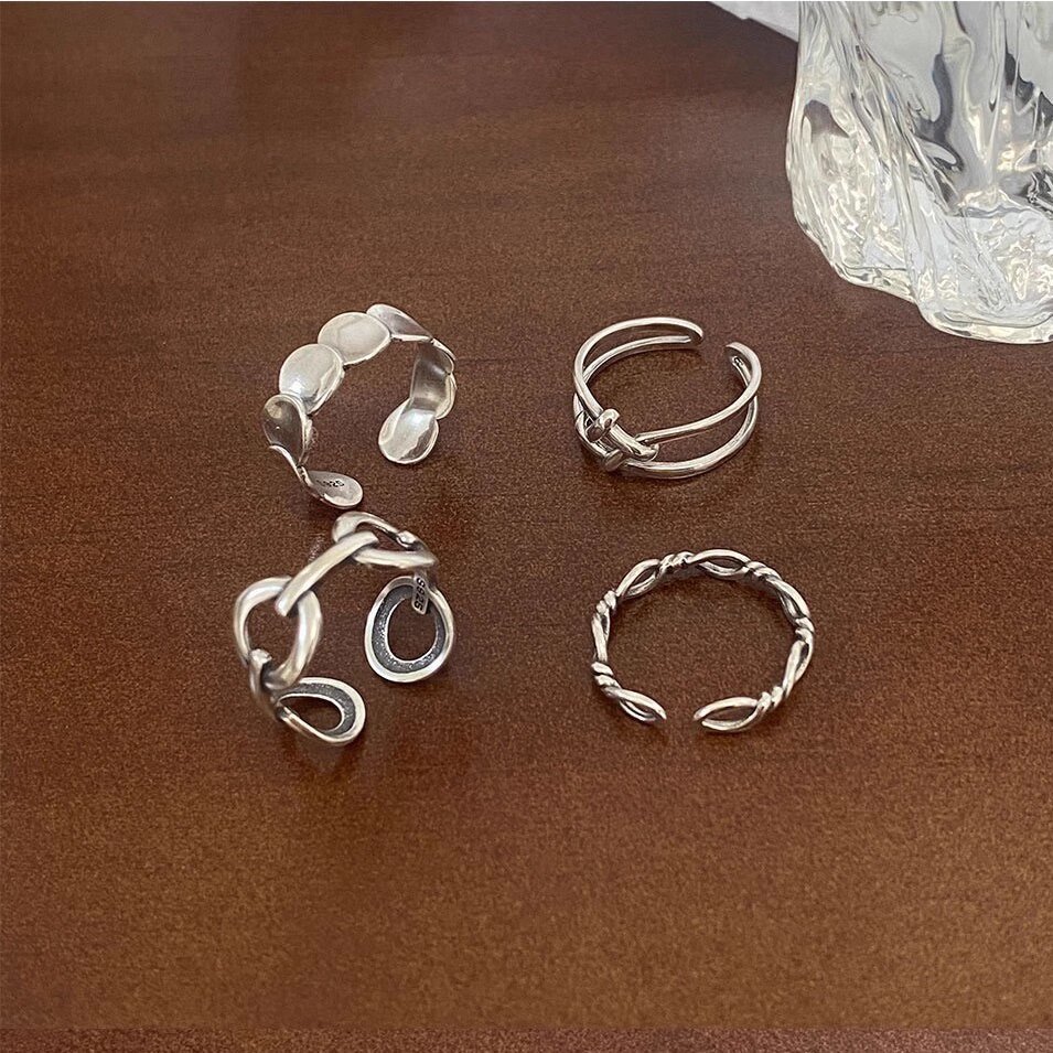 Stackable Minimalist Ring Set With Cubic Zirconia For Women_voghion.com