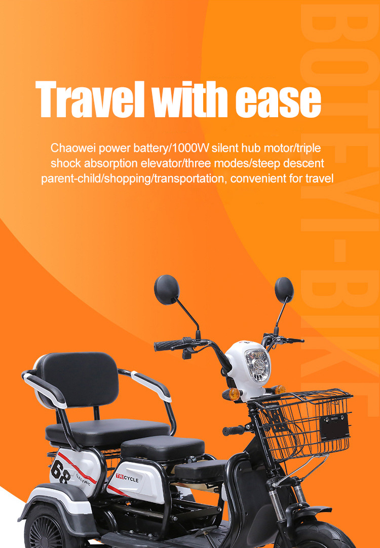 Electric Scooter Comfortable Seat Customizable Configuration Electric Tricycle