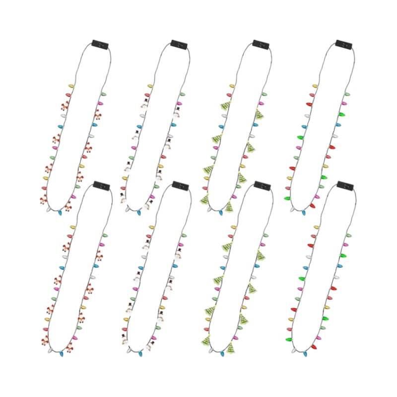 2025 新しい LED 発光ネックレスクリスマス装飾品 LED ライトフラッシュ小さなイチゴ電球ネックレスビーズチェーン|undefined
