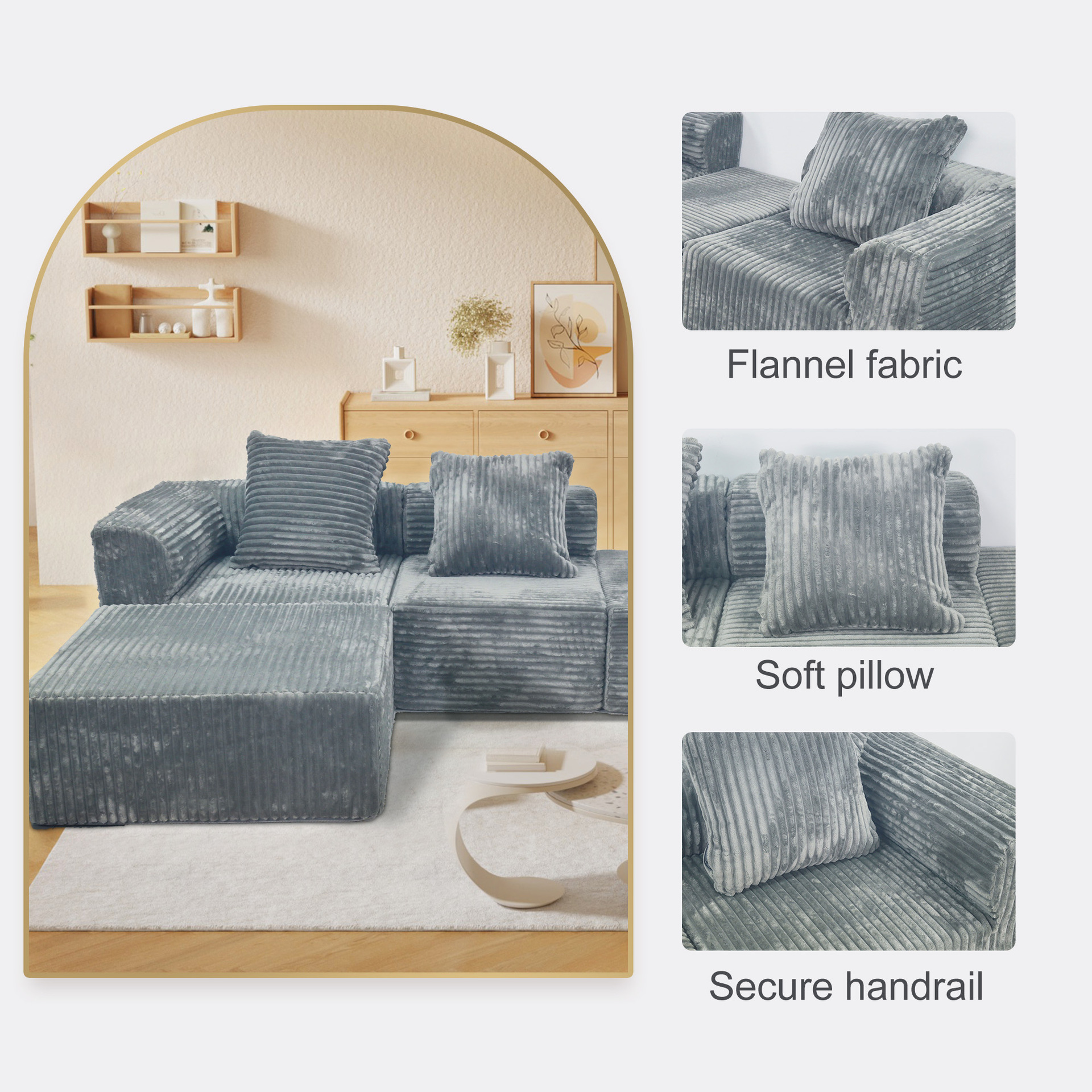 Sofá comprimido comercio exterior transfronterizo nuevo esponja vacío embalaje de esquina combinación de sofá muebles de sala de estar sofá perezoso