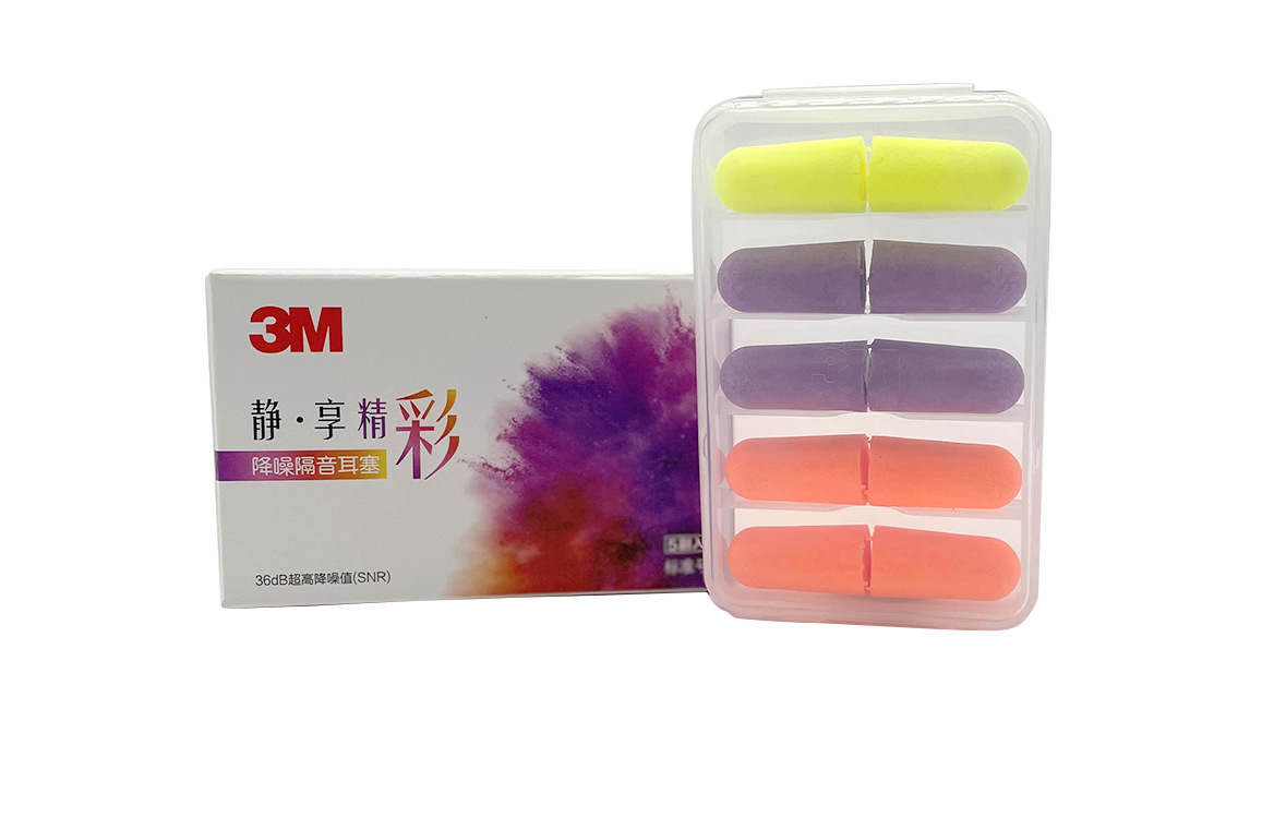 Tapones para Oídos Aislantes de Ruido 3M Set de 5 Pares de Espuma de Memoria para Dormir
