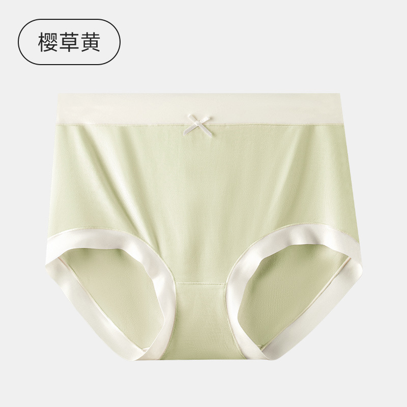 Ropa interior de mujer de cintura alta de talla grande cómoda piel agradable de seda de morera entrepierna antibacteriana cintura alta ropa interior elástica grande de mujer en stock