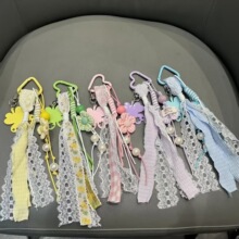 miu系新款蕾丝纽扣爱心极繁挂件包挂钥匙扣车载挂件可爱外贸日韩