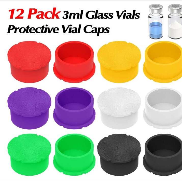 12 Pcs 3ml Glass Vial Protector Vial Caps – 6 Colors, Leak Proof Dust Proof Caps, Flip Caps 12 Pcs 3ml Glass Vial Protector Vial Caps – 6 Colors, Leak Proof Dust Proof Caps, Flip Caps