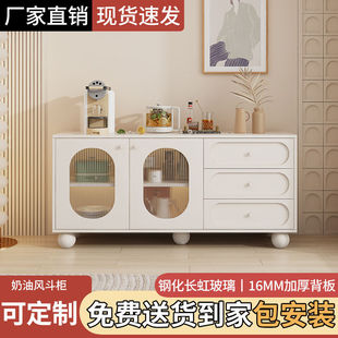Cream Style Solid Wood Chest of Drawers Bedroom Storage Cabinet Wall Bedside Table New French Corner Cabinet Living Room Sofa Side Cabinet