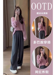 秋装搭配一整套茶系小个子穿搭今年流行漂亮套装盐系轻熟两件套装