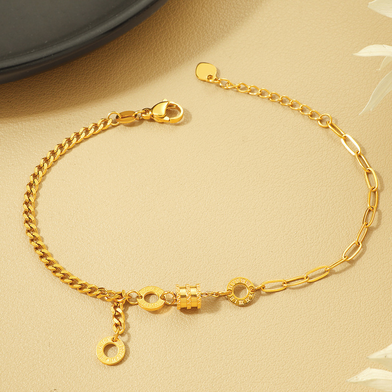 Explosive AB Small Man Waist Tassel Bracelet Women's Titanium Steel Fashion Exquisite Passepartout Bracelet Niche Light Luxury Bracelet for Women