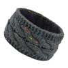 Fleece knitted headband, keep warm demi-season hair accessory with pigtail, helmet, European style