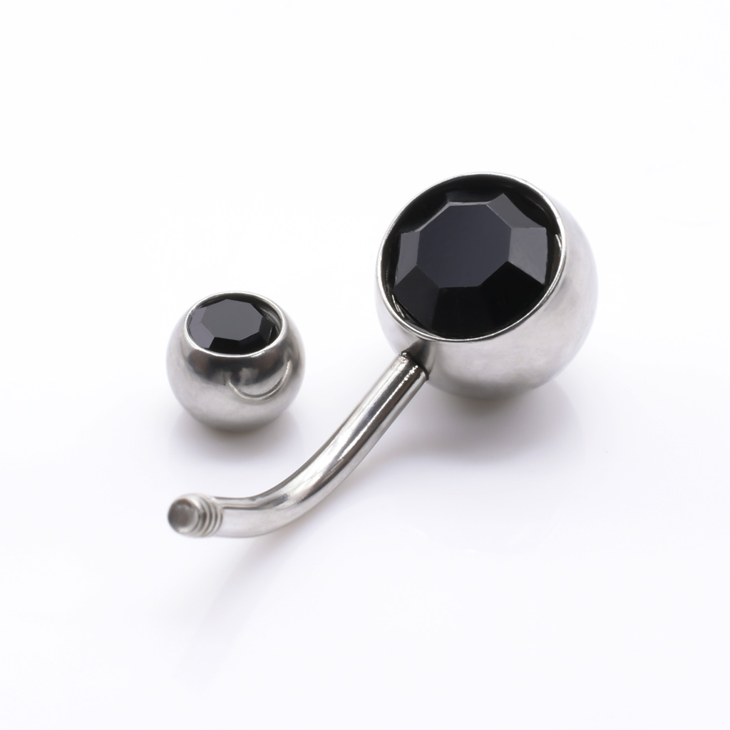 クロスボーダー臍飾り平頭粘ドリルステンレス臍環人体穿刺アクセサリーカラー水ドリルは臍釘をはめ込みます。