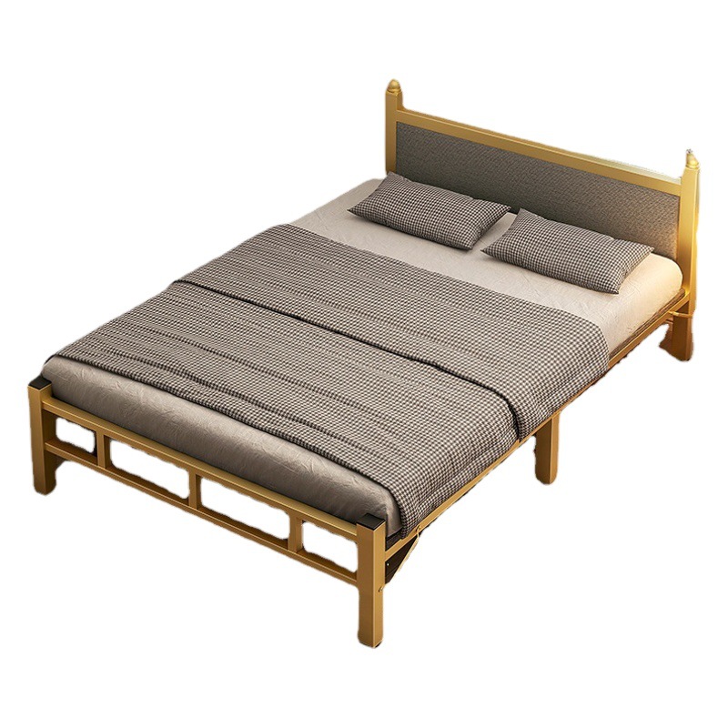 Cama plegable solo adulto hogar plegable 1,2 m cama simple alquiler de habitaciones siesta cama pequeña dormitorio placa dura cama de hierro
