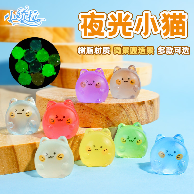 Nuevas decoraciones de resina para gatitos lindos, decoraciones de jardinería de micro paisajes, accesorios de joyería para gatitos de color DIY, distribución