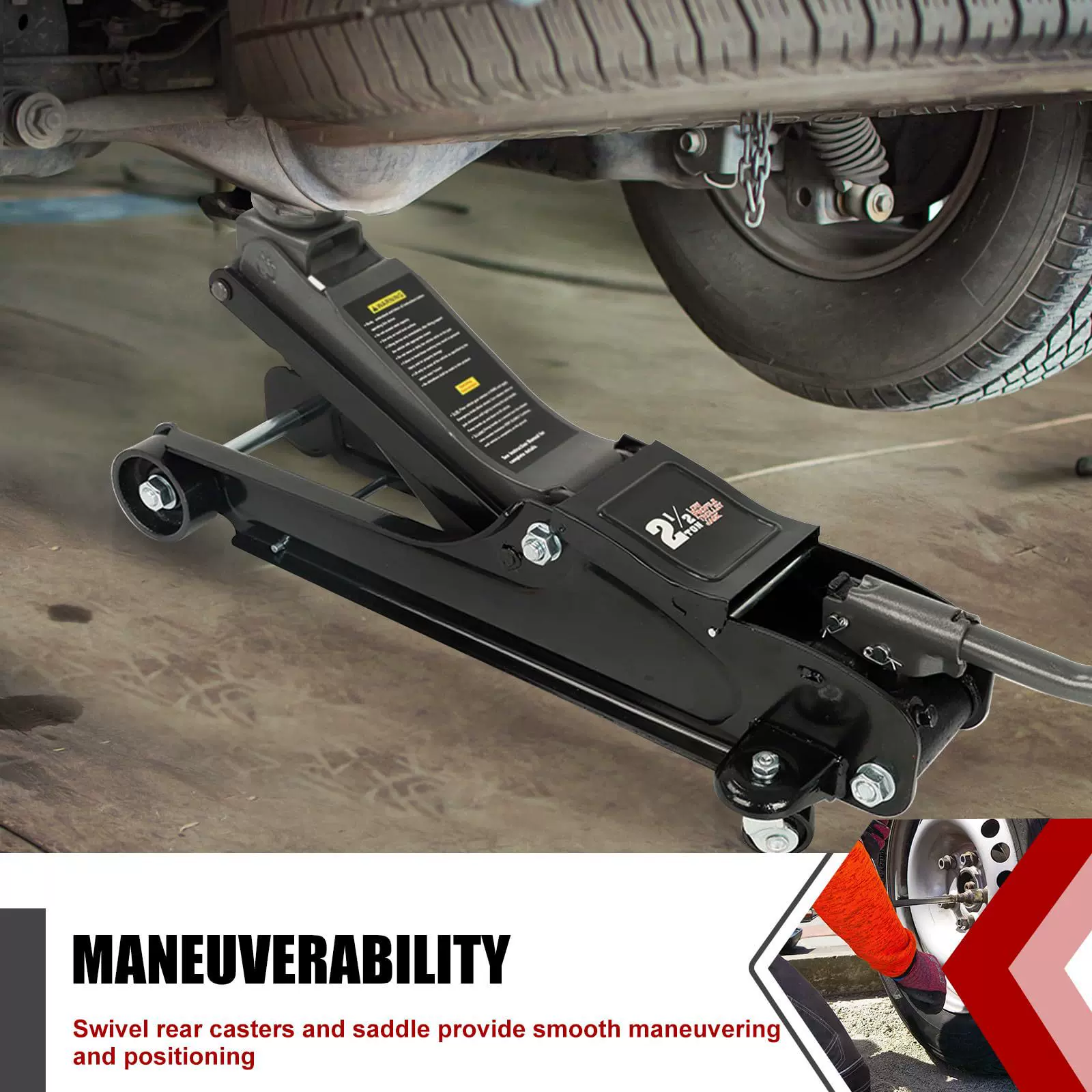 2.5吨低位液压千斤顶单泵卧顶厂家直销修车换胎随车工具跨境现货