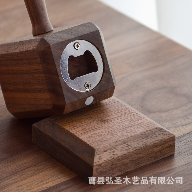 Abrebotellas de decoración creativa para el hogar color nogal, destornillador de cerveza, abridor de botellas en forma de martillo para el hogar personalizado