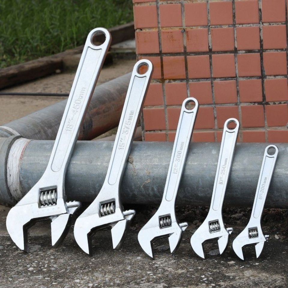 活动扳手板手可调节扳手大开口活口扳手卫浴管钳工具10寸12寸板子