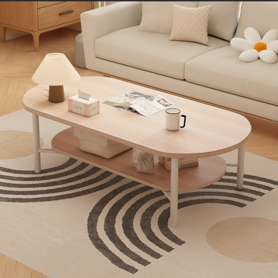 Mesa de café pequeño apartamento sala de estar casa sofá mesa de té simple moderna mesa ovalada minimalista crema estilo mesa pequeña