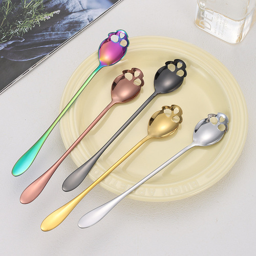 Factory direct selling stainless steel skull spoon stirring coffee dessert bar bone Christmas Amazon 410 skull spoon