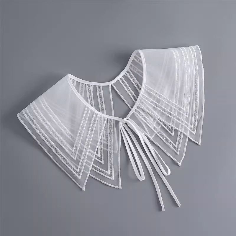 Diamond Embroidered Lace-up Small Shawl Women's Summer Outer Matching Skirt Shirt Shirt Decorative Fake Collar Lace Ware