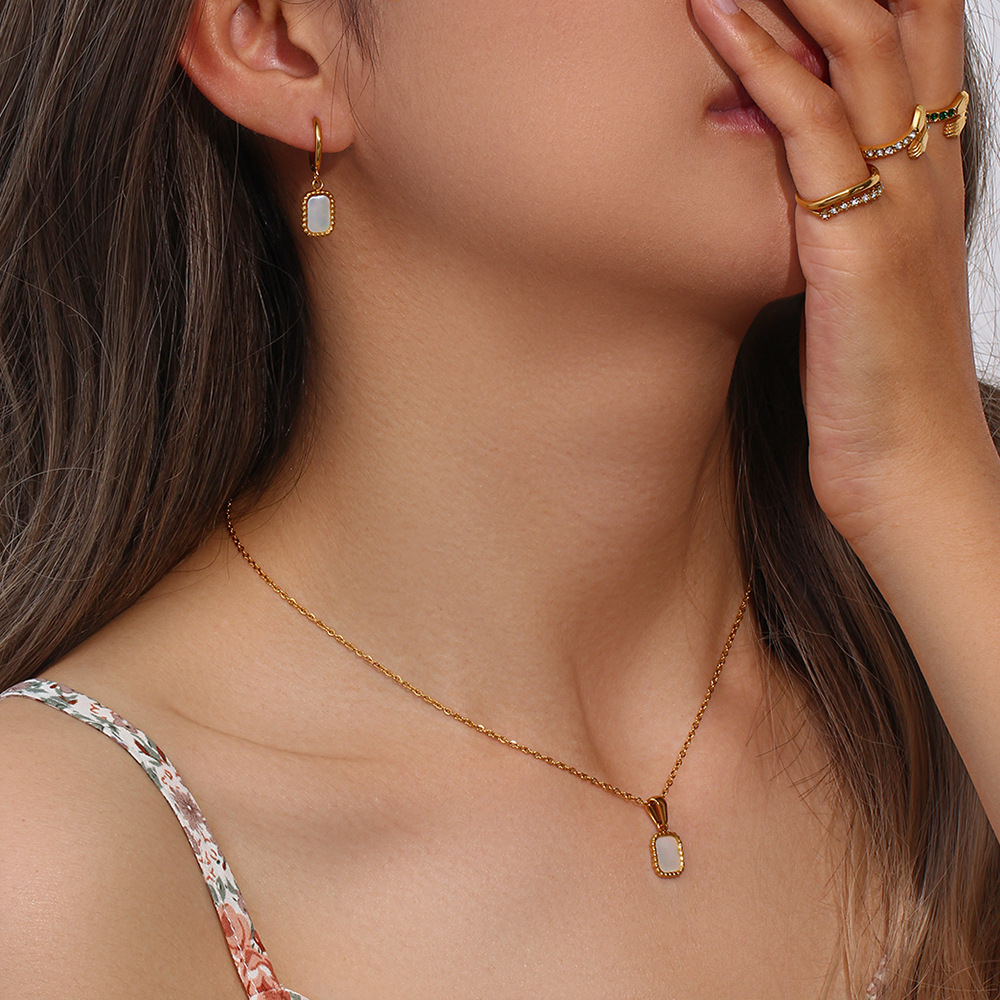 Womenu0027S Lady Geometric Stainless Steel Jewelry Set Geometry Plating Metal Arylic Stainless Steel